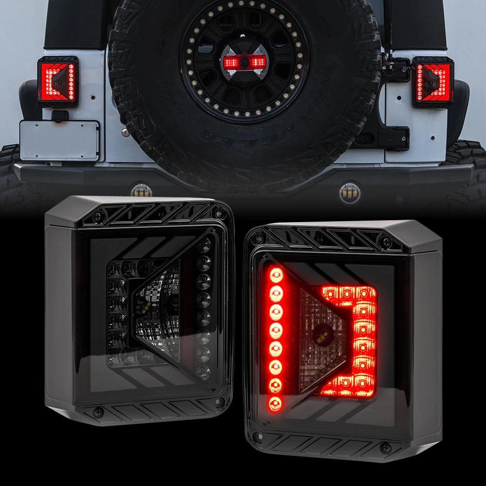 3D LED Tail Lights for 07-18 Jeep Wrangler JK/ JKU