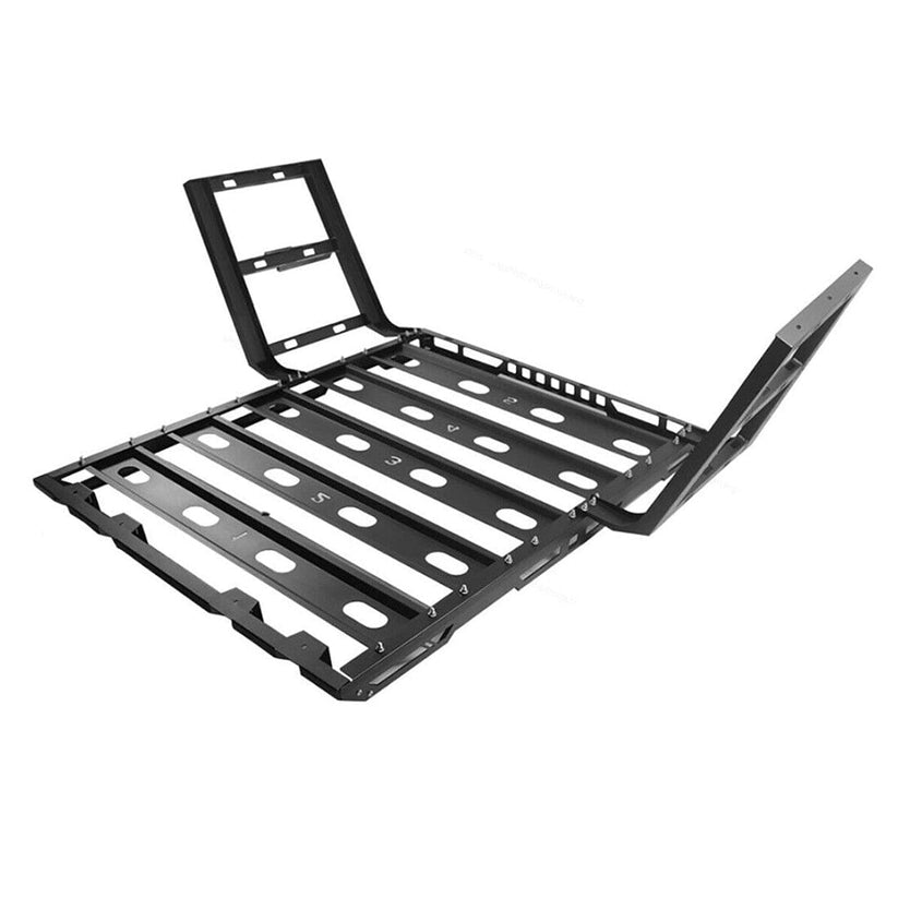Off Road Rear Ladder 4DR Rear Roof Rack W/Double Ladders For Jeep Wrangler JK | AMOFFROAD ...