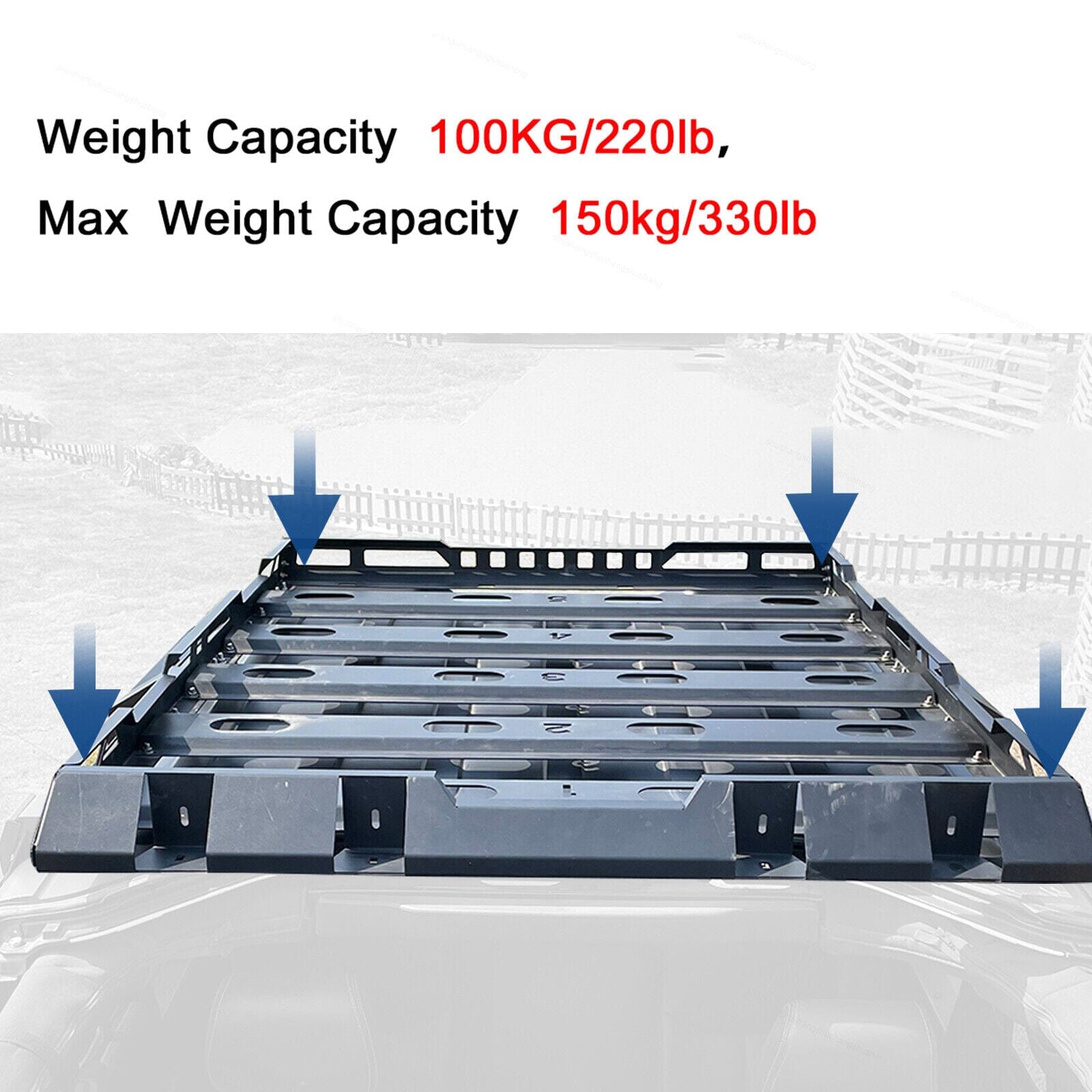 4DR Rear Roof Rack W/Double Ladders For Jeep Wrangler JK | AMOFFROAD ...