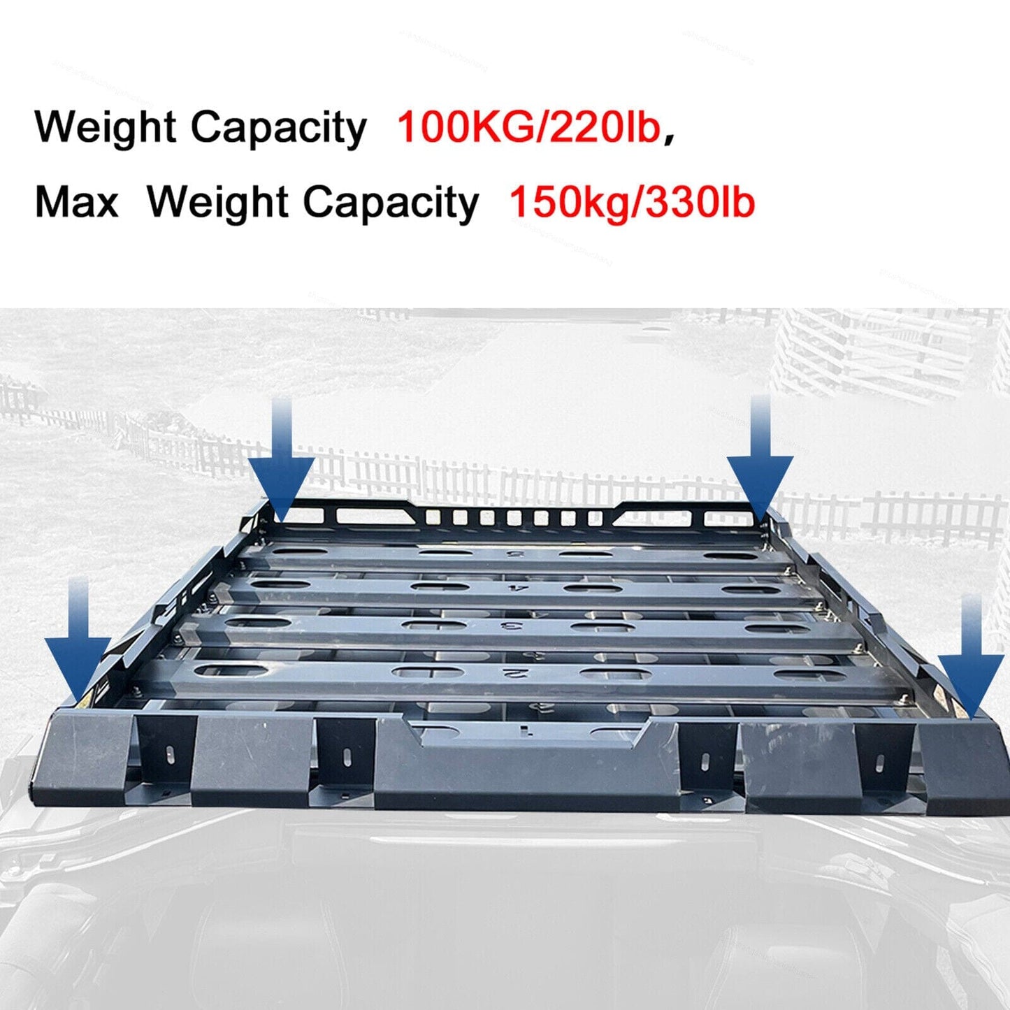 4DR Rear Roof Rack With Double Ladders For Jeep Wrangler JK