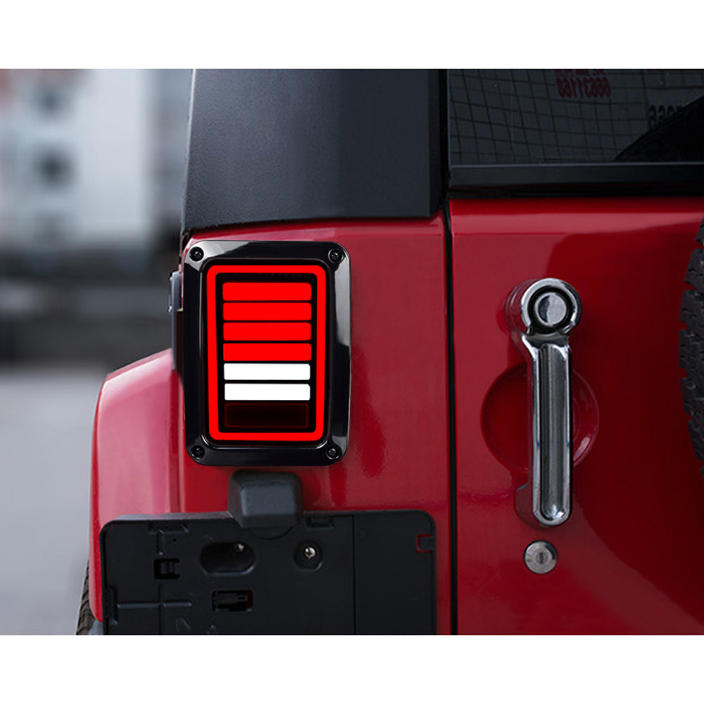 07-18 Jeep Wrangler JK/JKU 6 Bar Style LED Tail Lights 丨Amoffroad