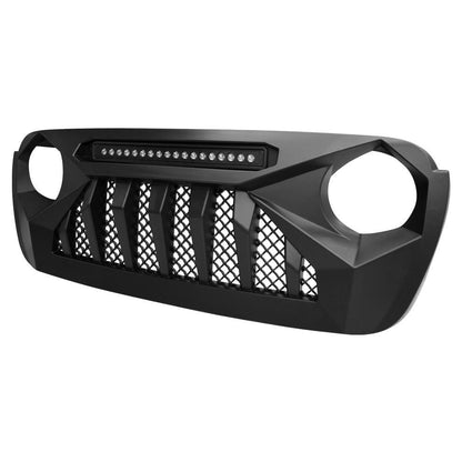 18-21 Jeep JL & JT 9 Inch LED Halo Headlights & Demon Grille  Combo  AMOFFROAD