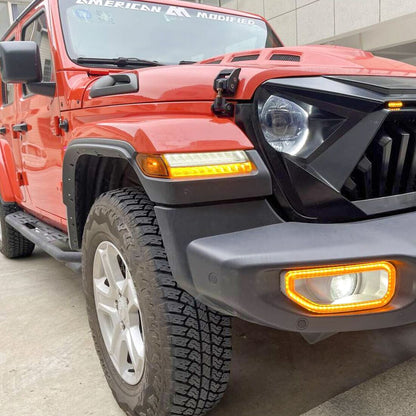 9 Inch LED Halo Headlights & LED Fender Lights & Bumper Cover Lights DRL Combo For 18-23 Jeep Wrangler JL & Gladiator JT