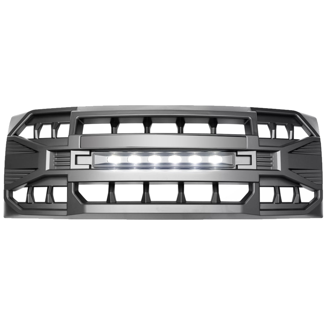 Armor Grille w/Off-Road Lights - Matte Black for 2009-2014 Ford F150
