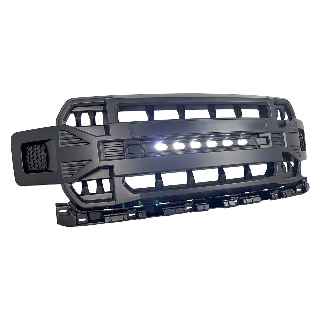 Armor Grille wOff-Road Lights - Matte Black for 2018-2020 Ford F150