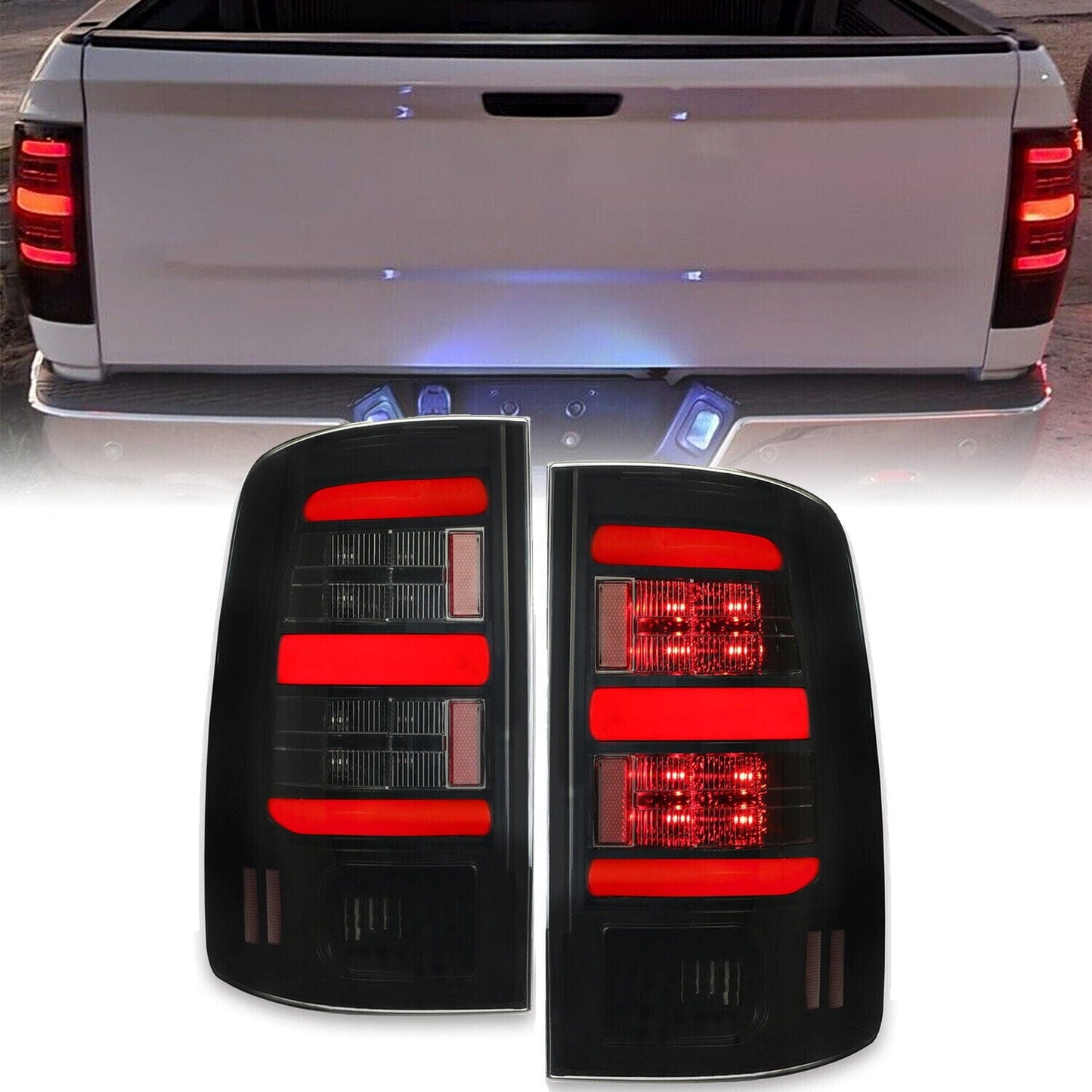 Black LED Tail Lights For 2009-2018 Dodge Ram 1500 2500 3500
