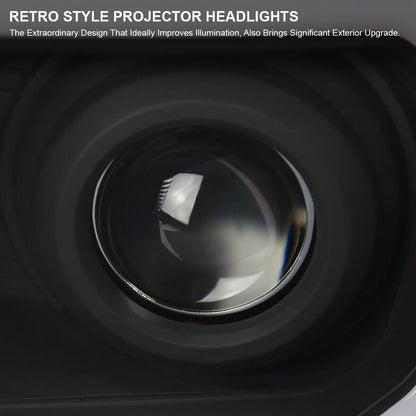  Black Projector Headlights w/ LED Strip Bar For 2012-2015 Toyota Tacoma