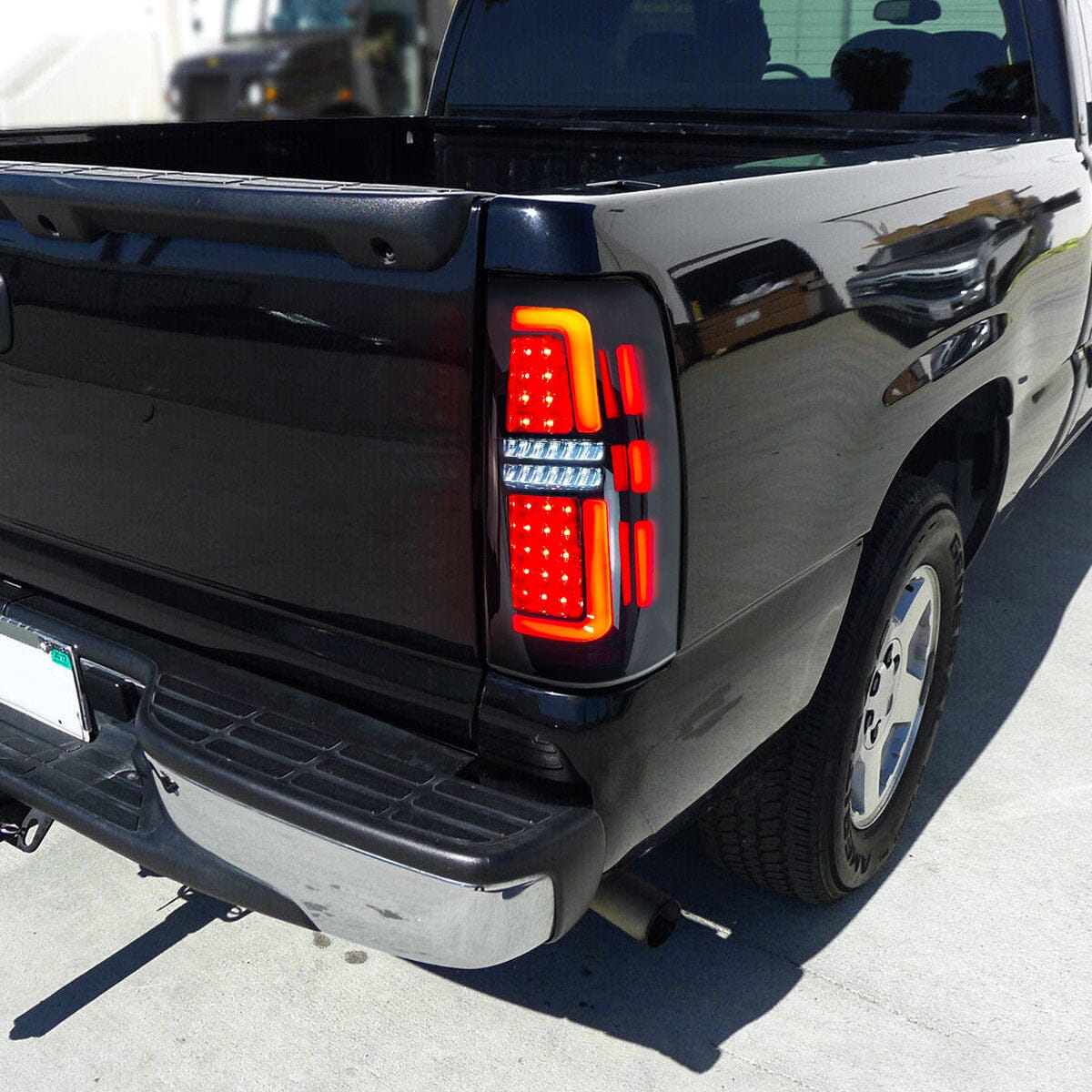 Black Smoked LED Tail Lights For 99-06 Chevy Silverado & 99- 02 