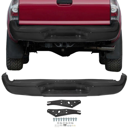 Black Steel Rear Bumper For 2005-2015 Toyota Tacoma