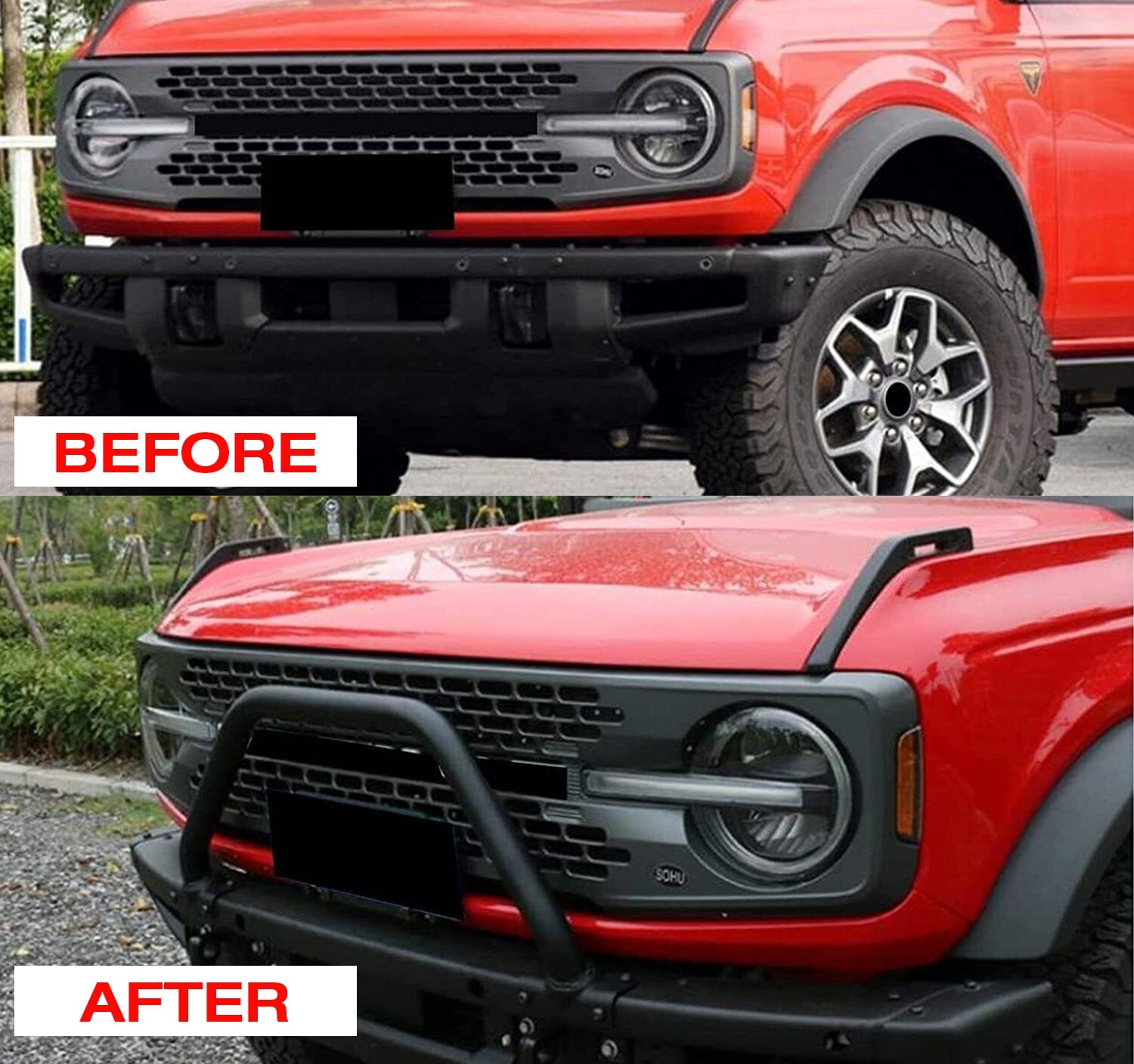 Bull Bar Bumper Brush Guard Off Road Grill For 2021-2023 Ford Bronco