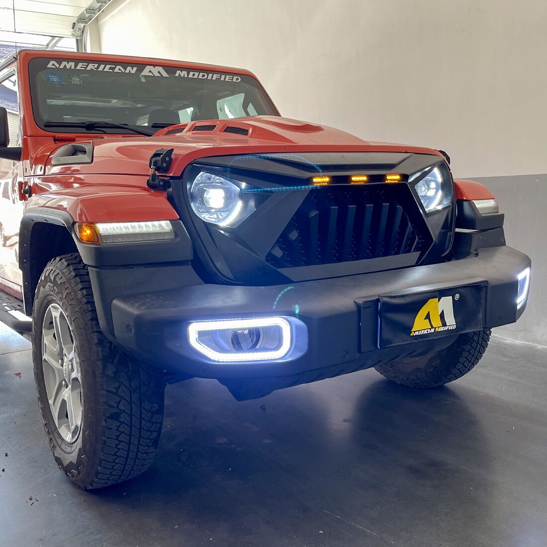 Bumper Cover DRL lights w/ Turn signal For 18-21 Jeep Wrangler JL