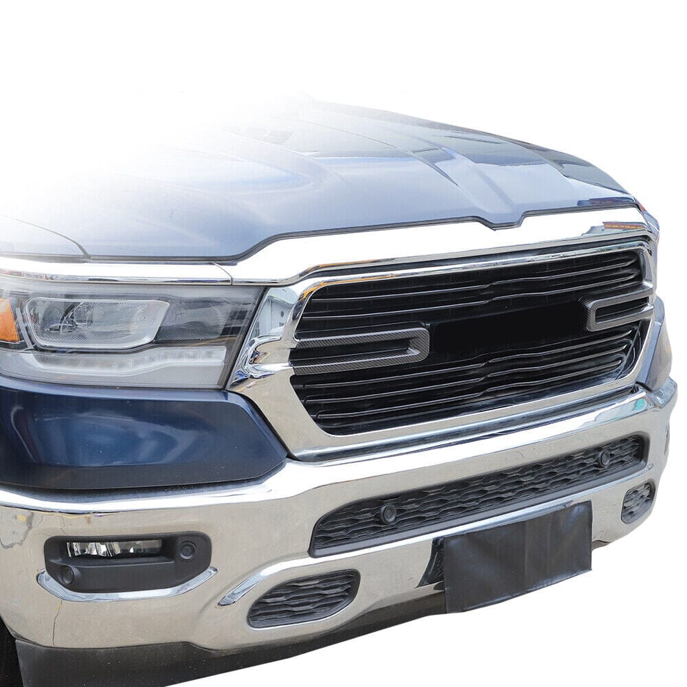 Carbon Fiber Front Grill Inserts Cover Trim For 20192021 Dodge Ram