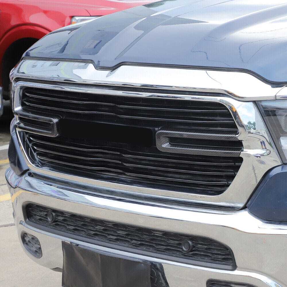 Carbon Fiber Front Grill Inserts Cover Trim For 20192021 Dodge Ram