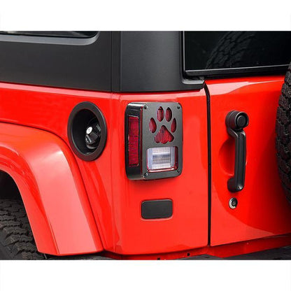 Dog Paw Tail Light Guards & Rectangular Side Mirrors Combo for 07-18 Jeep Wrangler JK丨Amoffroad