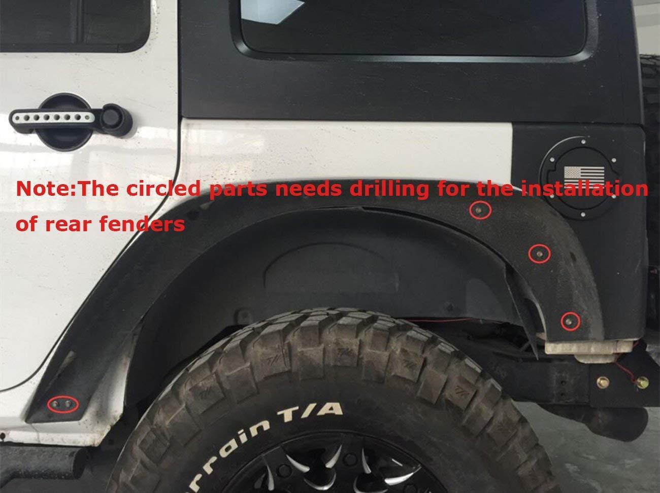 Z8 Front & Rear Fender Flares For 2007-2018 Jeep Wrangler JK JKU - 4 Piece ABS Wheel Liner Set