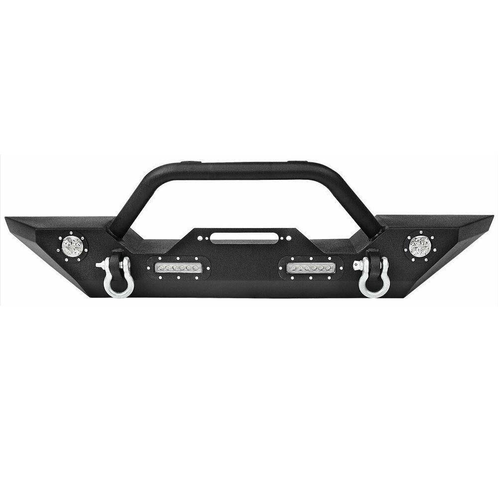 18 - 21 Jeep Front Bumper w/ D-rings & LED | AMOffRoad | Free Shipping ...