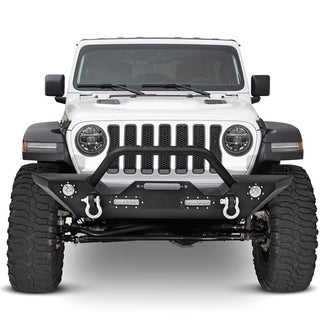 18 - 21 Jeep Front Bumper w/ D-rings & LED | AMOffRoad | Free Shipping ...