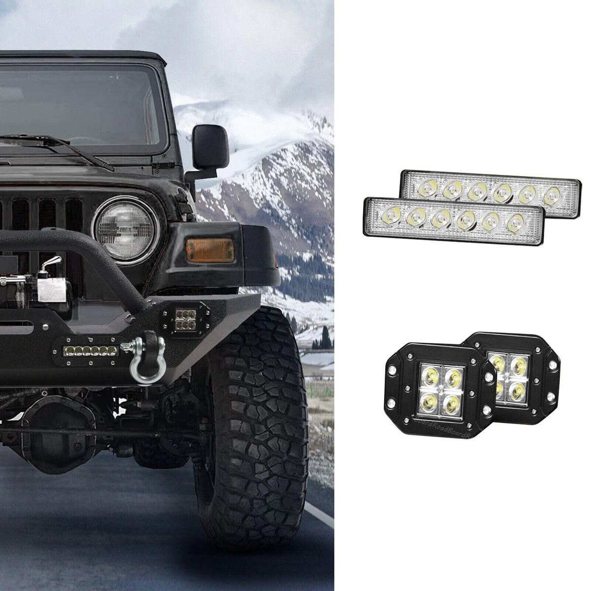 Front Bumper W/ D-Rings & Led Lights Winch Plate Fits 87-06 Jeep Wrangler TJ YJ Front Bumper W/ D-Rings & Led Lights Winch Plate Fits 87-06 Jeep Wrangler TJ YJ