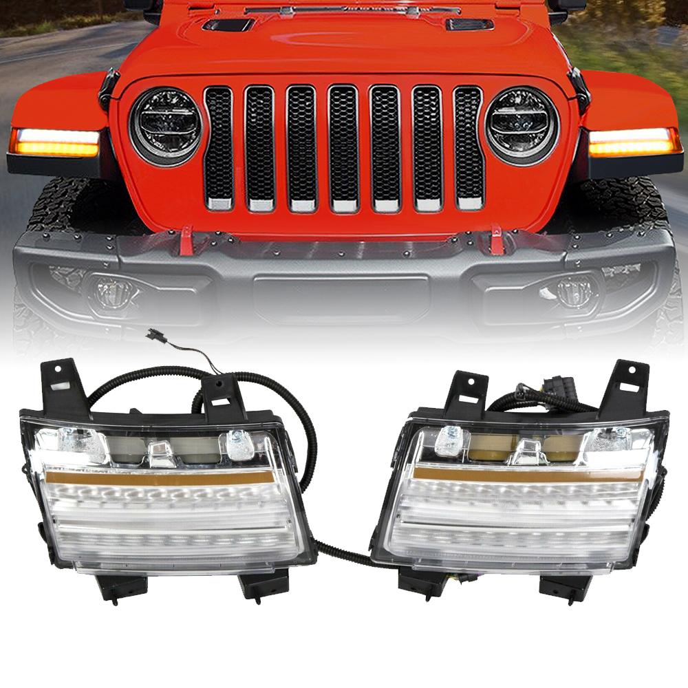 Front Fender Flare LED Lights for 18-23 Jeep Wrangler JL