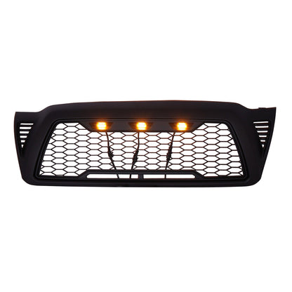 Front Upper Mesh Grille W/LED Amber Lights For 2005-2011 Toyota Tacoma