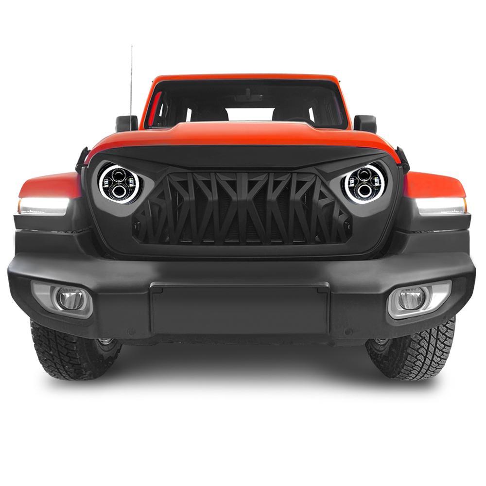 Jeep Wrangler JL Halo Headlights & Shark Grille Combo Pack