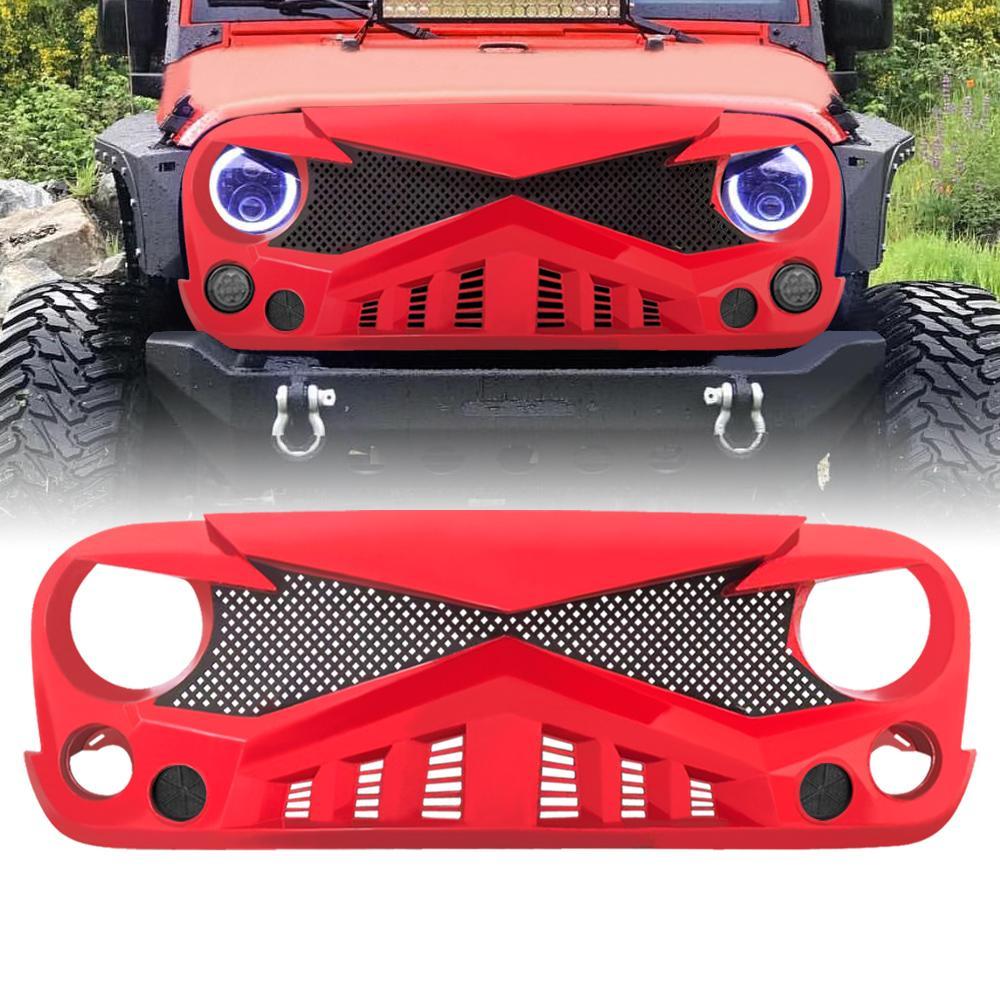 07-18 Jeep Wrangler JK Hawke Grille Red | AMOffRoad | Free Shipping – AM  Off-Road