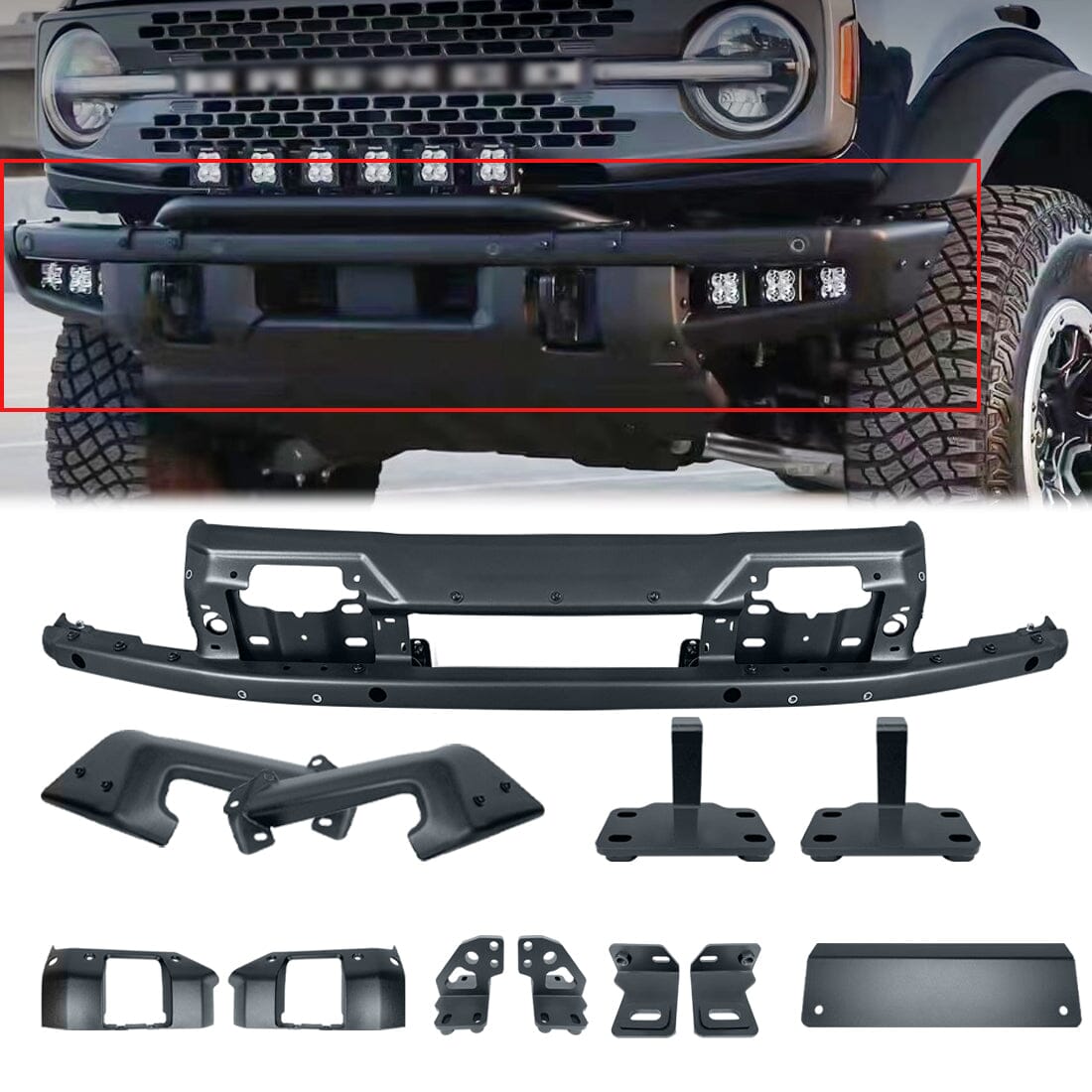 Heavy Duty Front Bumper(High U Tube) For 2021-2023 Ford Bronco