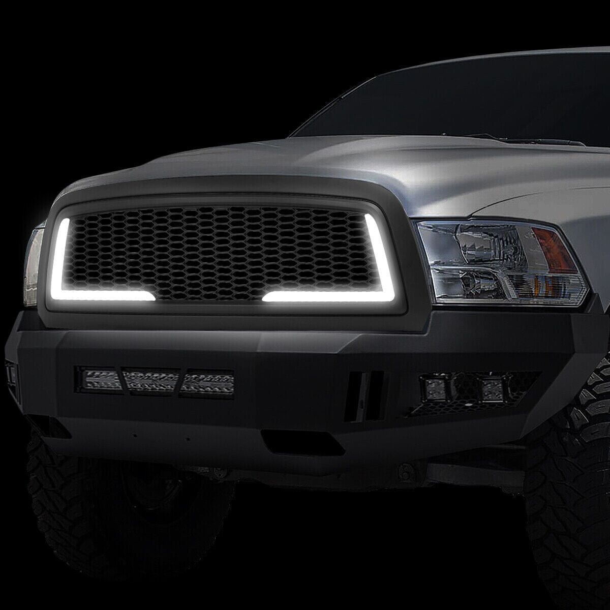 Honeycomb Front Grille WLED Lights For 2009-2012 Dodge RAM 1500 