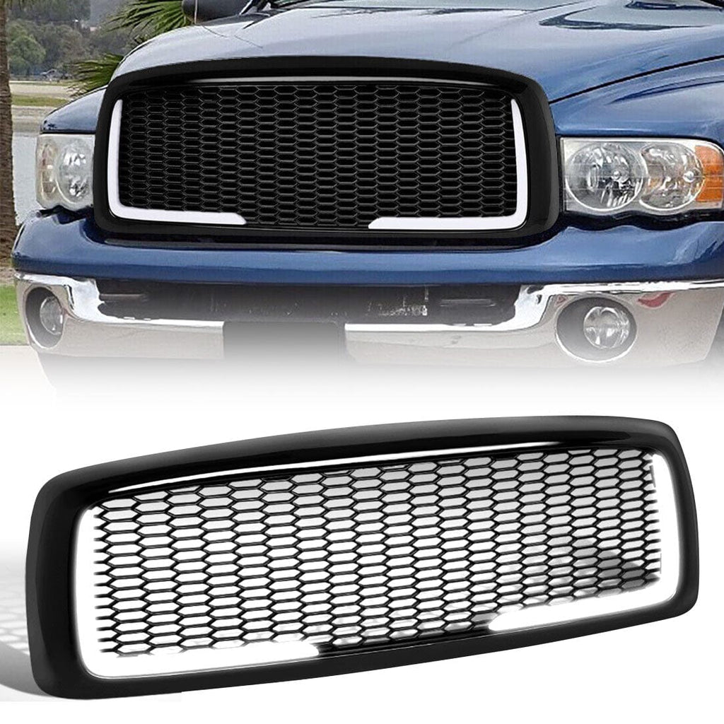 Honeycomb Mesh LED Front Grille For 2002-2005 Dodge Ram 1500 2500 3500 ...