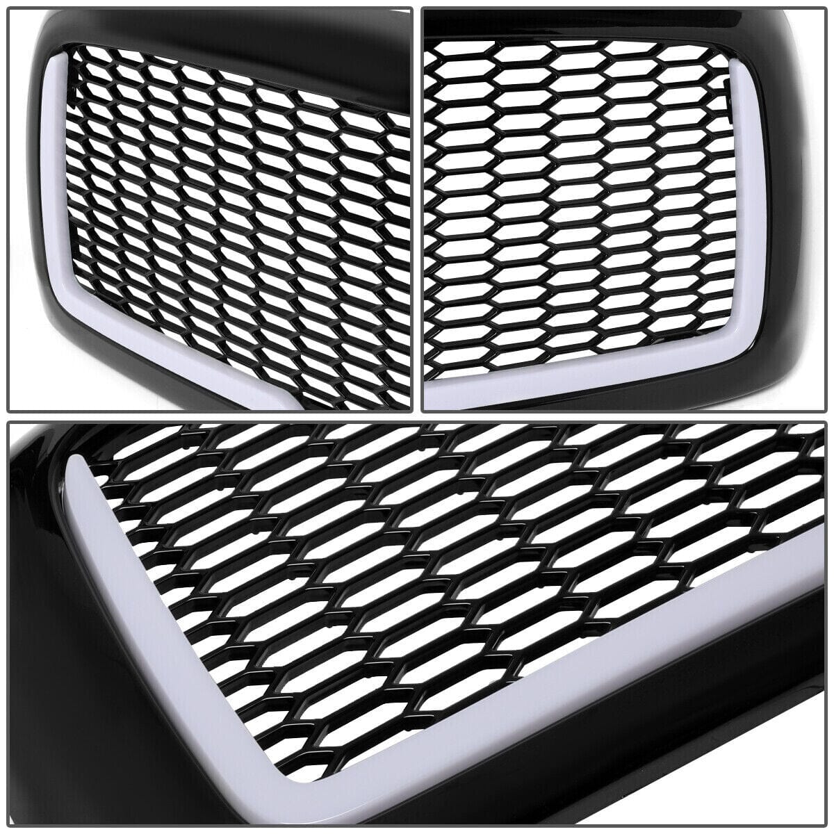 Honeycomb Mesh LED Front Grille For 2002-2005 Dodge Ram 1500 2500 3500