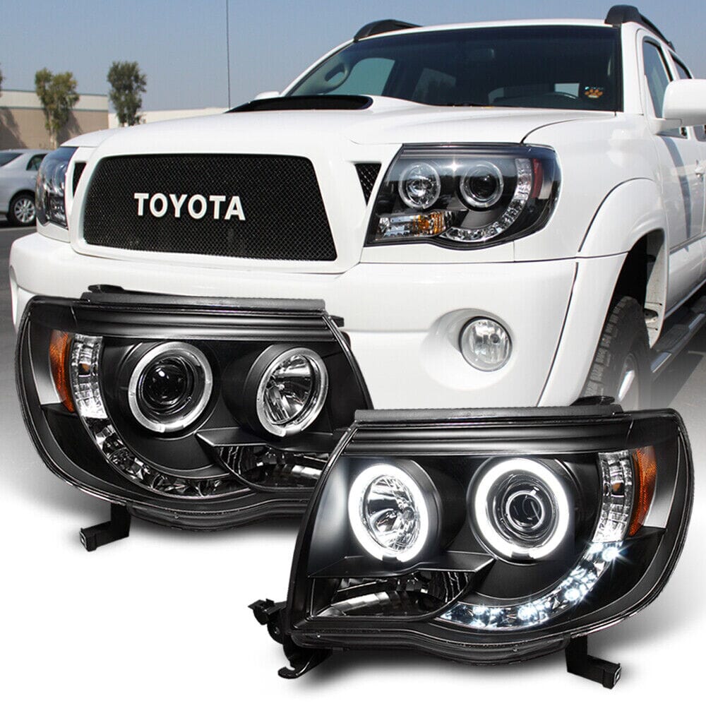 LED Halo Projector Headlights For 2005-2011 Toyota Tacoma 