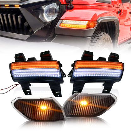 18-21 Jeep  JL & JT LED Side Marker Lights & LED Fender Light Combo  AMOFFROAD