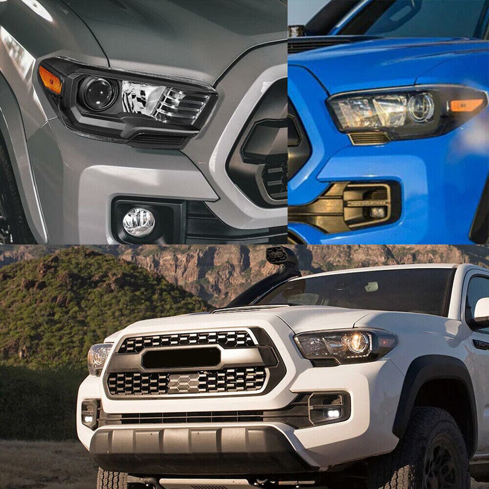 Autozensation Projector Headlights W/ LED Accents – Fit 2016-2022 Toyota Tacoma, Black Housing
