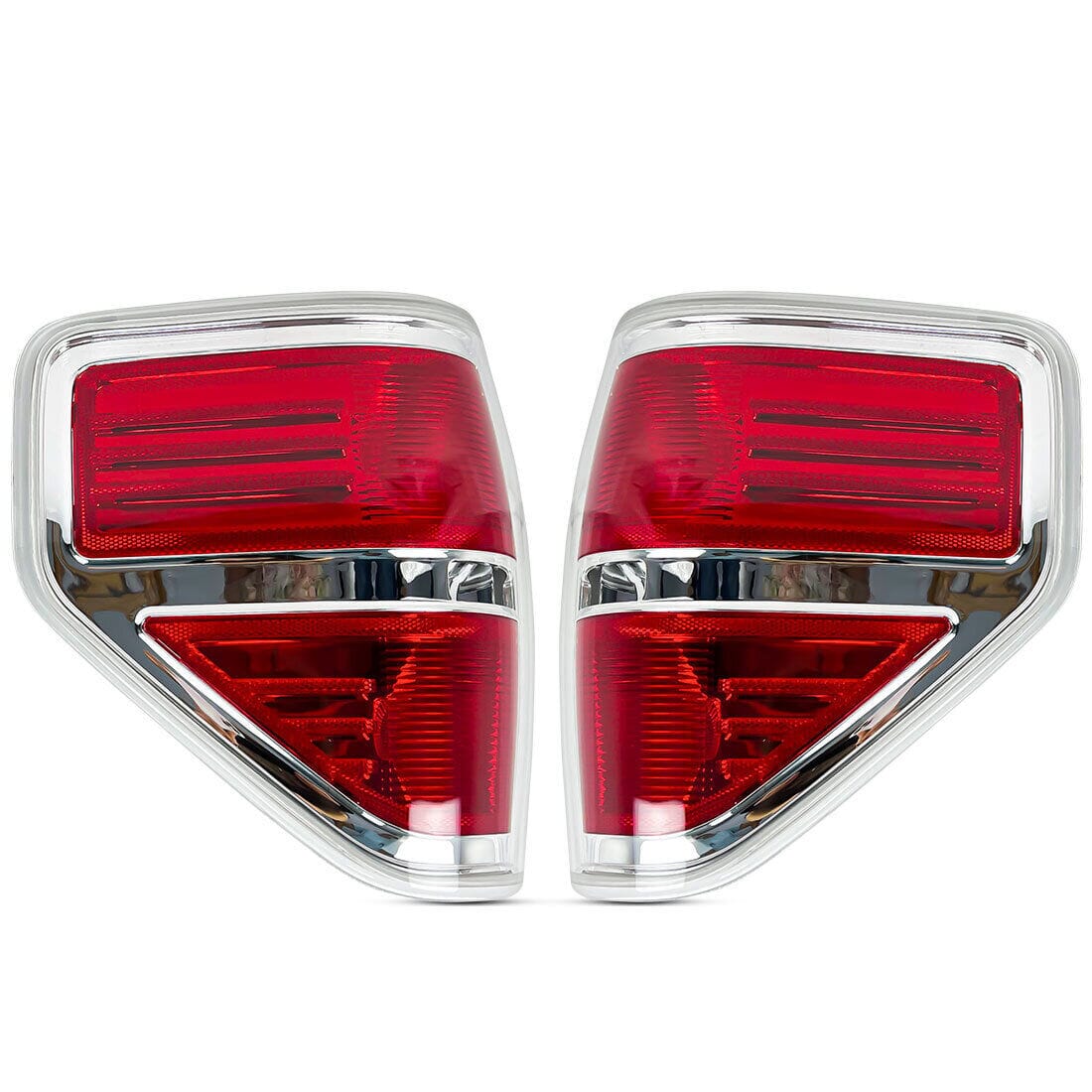 LED Tail Lights Brake Lamps Assembly-Red Lens Housing for 2009-2014 Ford F150
