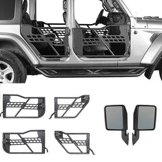 Off-Road Style Front & Rear Half Doors With Mirrors For 18-23 Jeep Wrangler JL & Gladiator JT