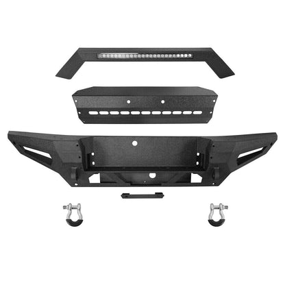 Offroad Front Bumper wLED Lights & D-Rings For 2021-2023 Ford Bronco 24-Door
