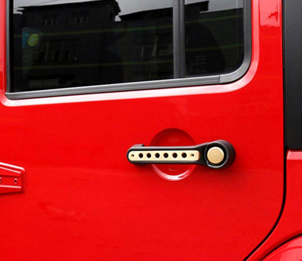 Aluminum Door Grab Handle Inserts Cover for 11-18 Jeep Wrangler JK/ JKU, 2  Door