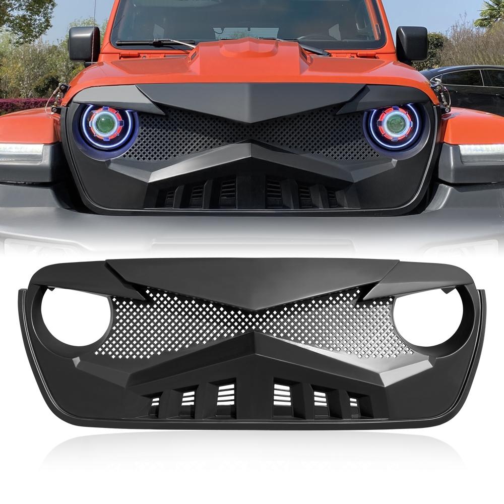 Hawke Grille - Matte Black for 18+ Jeep Wrangler JL & Gladiator JT w/o TrailCam