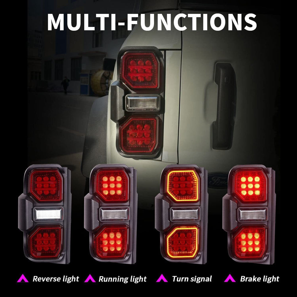 Bronco Raptor Rear Light Mounts Raptor Style LED Tail Lights w/Starting Animation For 2021-2023 Ford ...
