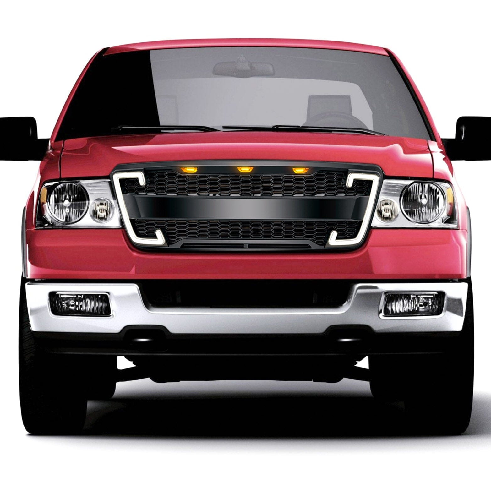 Raptor Style Mesh Grille WDRL & Turn Signal Lights For 2004-2008 Ford F150 