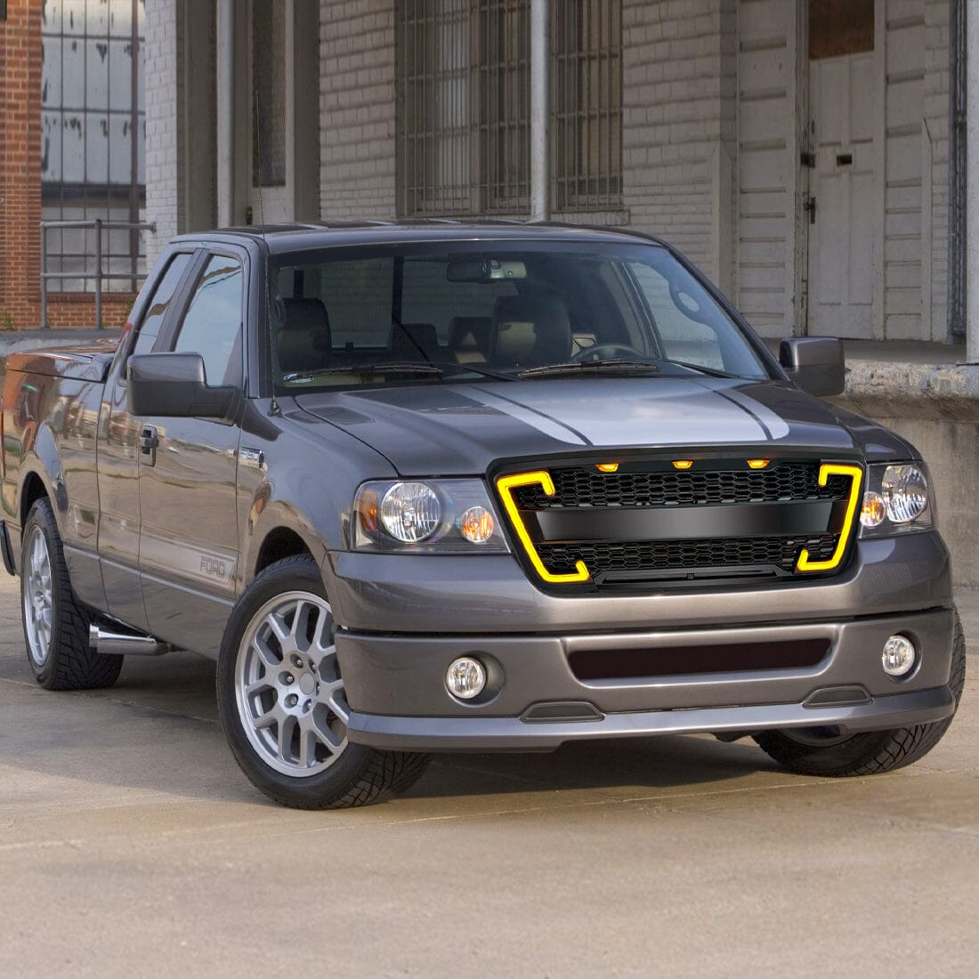 04-08 Ford F150 Raptor Style Mesh Grille w/DRL & Turn Signal Lights ...