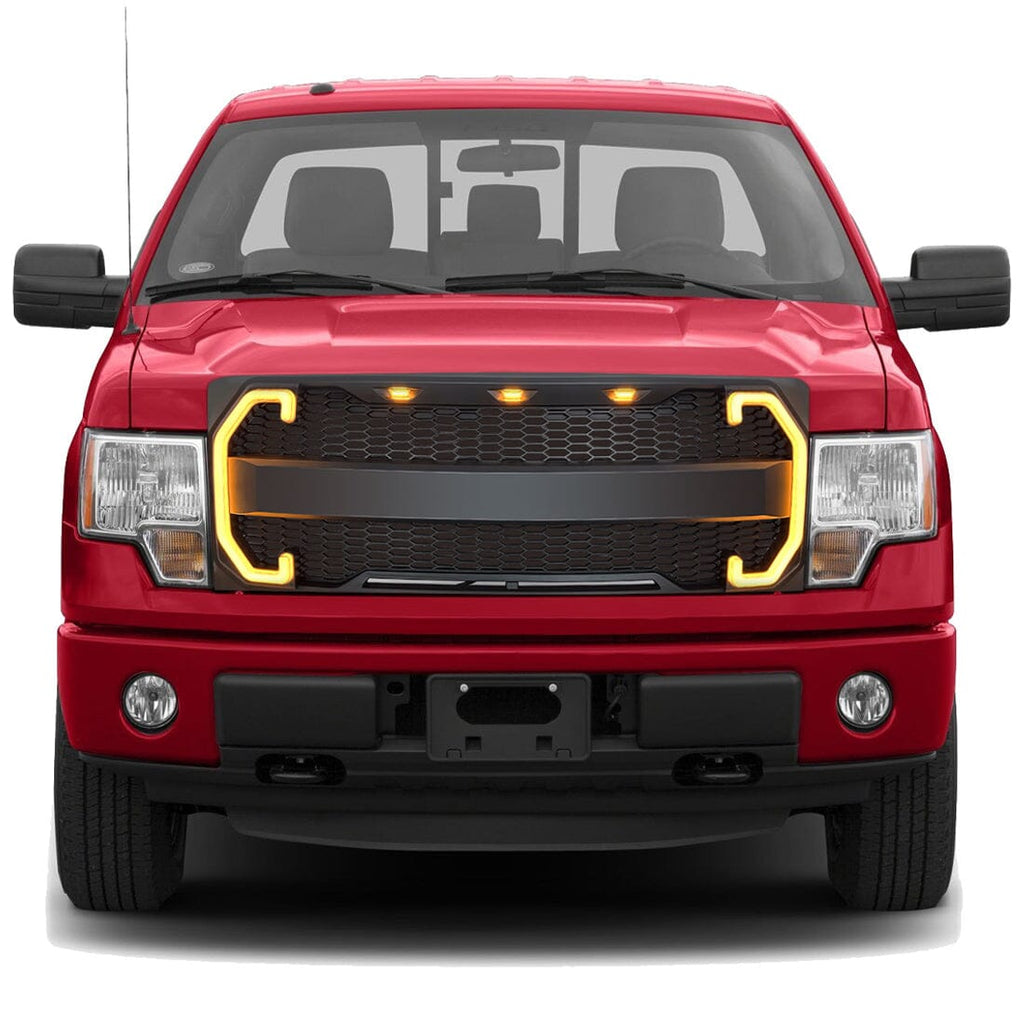09-14 Ford F150 Raptor Style Mesh Grille w/DRL & Turn Signal Lights ...