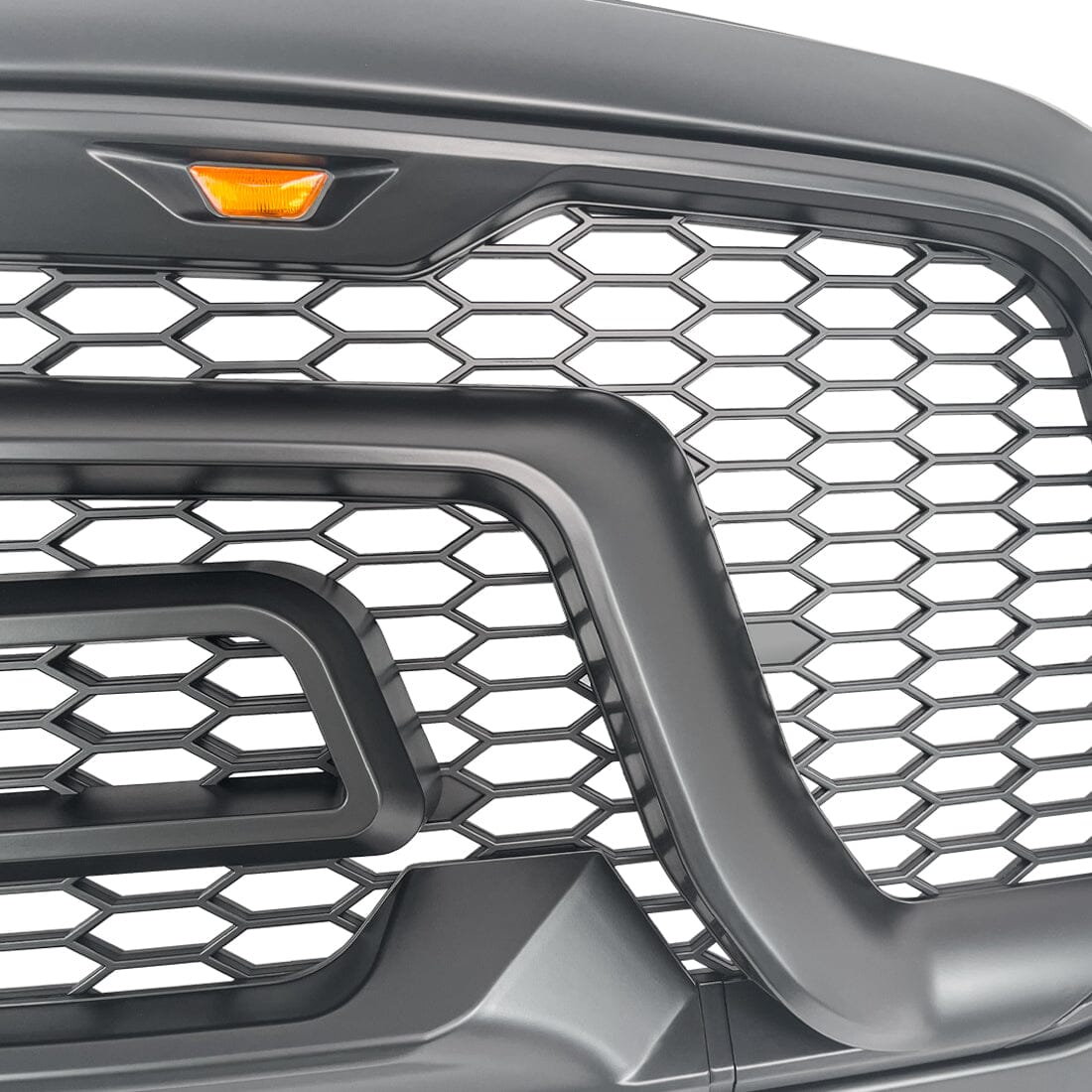 Rebel Style Front Grille W/Amber LED Lights For 2013-2018 Dodge Ram 1500