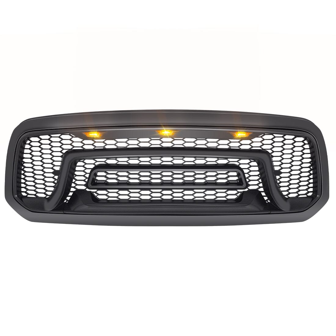 Rebel Style Front Grille W/Amber LED Lights For 2013-2018 Dodge Ram 1500