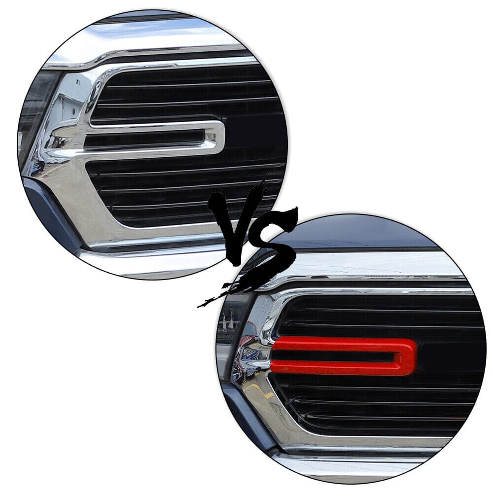 Red Front Grill Inserts Cover Trim For 20192021 Dodge Ram 1500