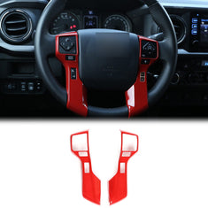 Red Interior Steering Wheel Button Frame Cover Trim For 2016-2022 Toyota Tacoma