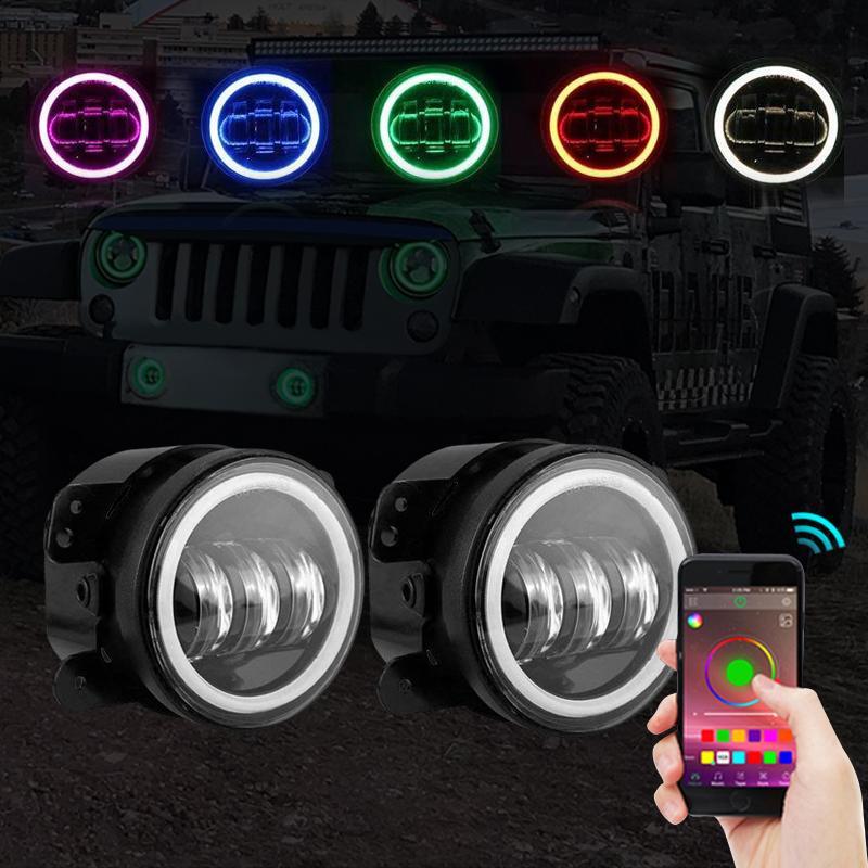 Jeep Wrangler RGB Halo Fog Lights 