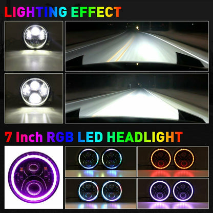 RGB Halo Headlights & RGB Halo Fog Lights Combo for Jeep Wrangler TJ/ JK