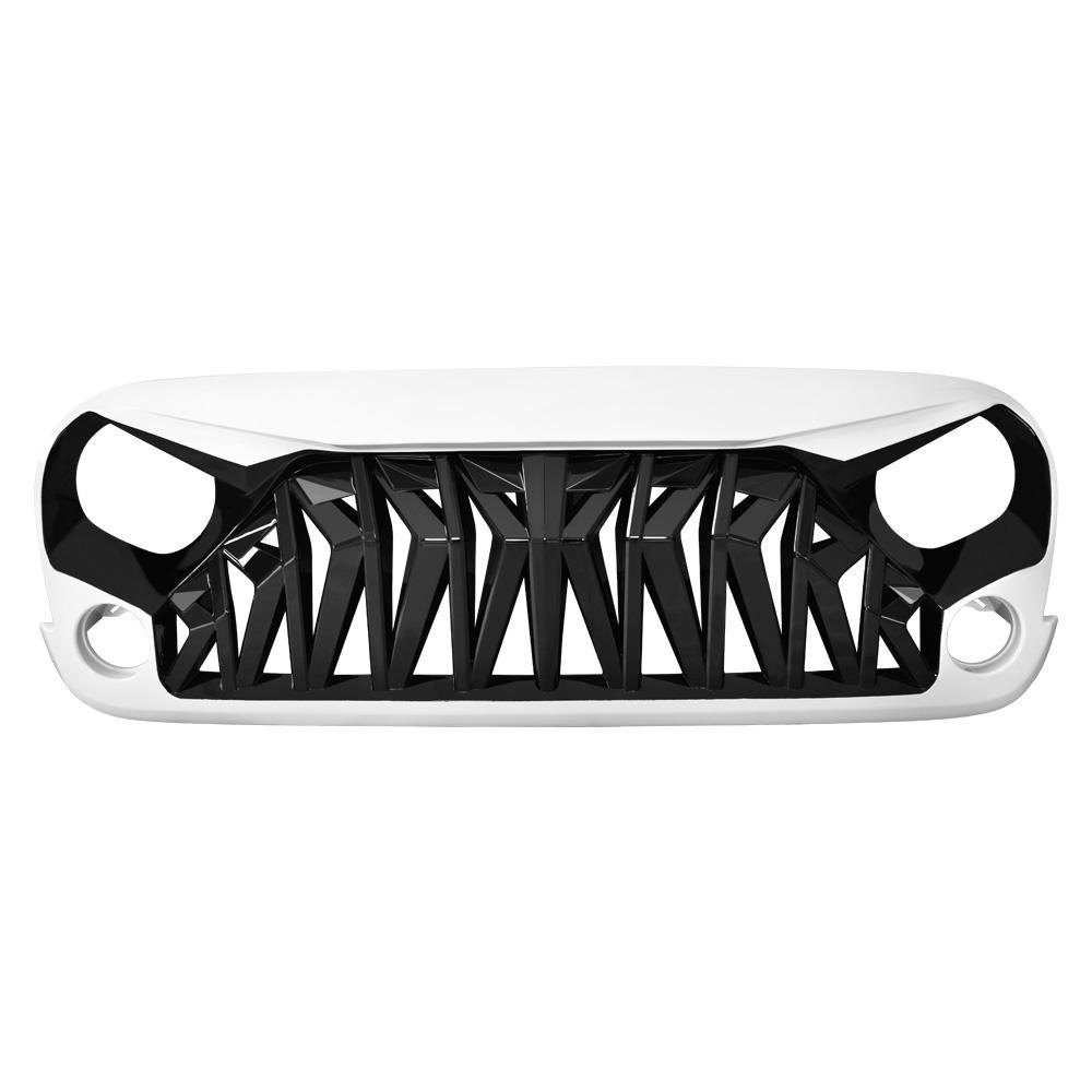 Jeep Wrangler JK Shark Grille (White) | AMOffRoad | Free US Shipping