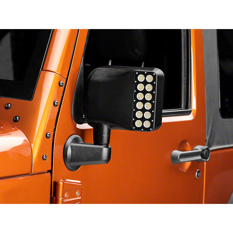 Side View Mirror with LED Light for 07-18 Jeep Wrangler JK JKU丨Amoffroad